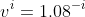 v^i = 1.08^{-i}